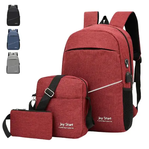 [K3SSP] Sac à Dos Avec Sortie Usb Pour Powerbank Avec Kit De 2 Sacoches Multi Couleurs
