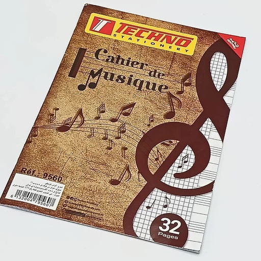 [TECHNO-9560] Cahier de Musique TECHNO A4 32 Pages