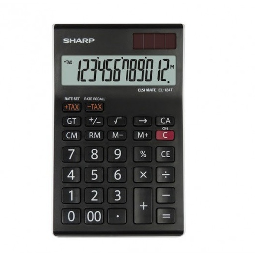 [EL-124T-BL] Calculatrice De Bureau SHARP 12 Chiffres Noir
