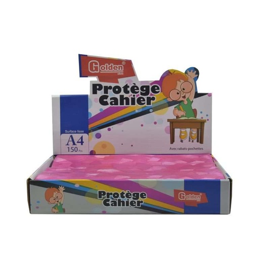 [41090] Protège Cahier GOLDEN A4 GM TP Rose