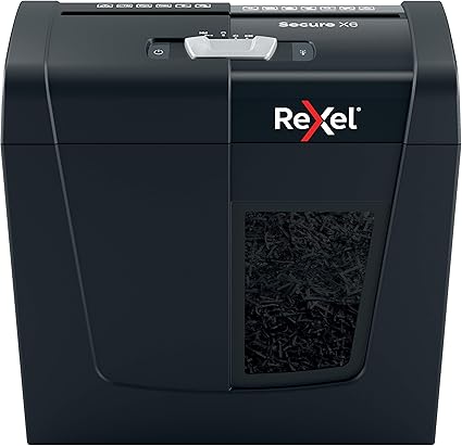 [2020122EU] Destructeur de Documents REXEL Secure X6 Coupe Croisée P-4 6 Feuilles 10 Litre