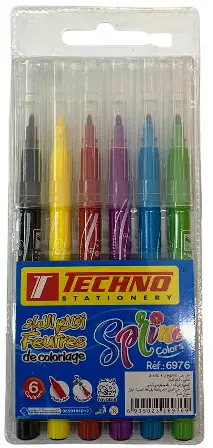 [TECHNO-6976] Feutre TECHNO Lavable GM Pochette de 6 Couleurs