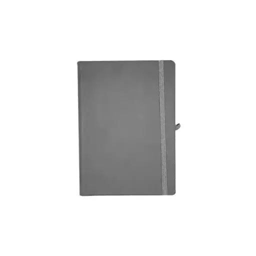 [NBA5-1G] Notebook A5 En PU à Fermeture Elastique Et Boucle Pour Stylo Gris