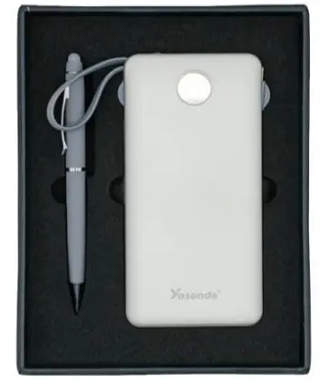 [KIONI/2PCS-B] Coffret RIDEX Design KIONI 2 Pièces (Power Bank 20000mah Stylo Luxe) Blanc