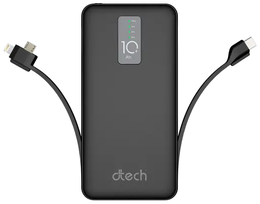 [D-TECH/DP10H-Noir] Power Bank D-TECH DP10H 10000mAh USB Type-C Lightning Noir