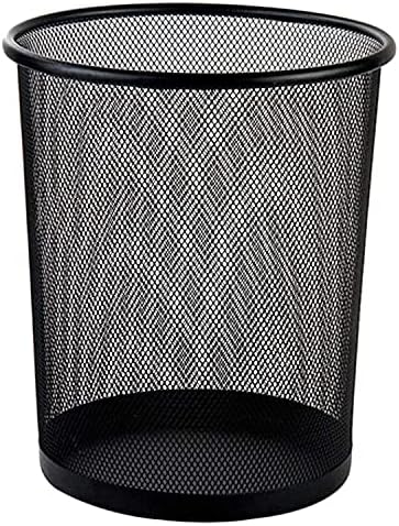 [9188] Corbeille à Papier DELI Métallique PM Ronde Noir