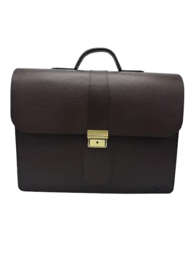 [TAHAT-1108MF] Cartable En Cuir TAHAT-1108 2 Compartiments Marron Foncé