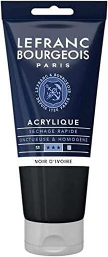 [300376] Tube Peinture Acrylique Fine LEFRANC BOURGEOIS 80ml Noir D'ivoire