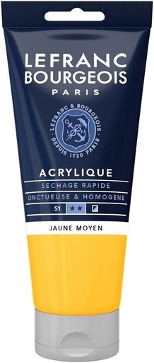 [300390] Tube Peinture Acrylique Fine LEFRANC BOURGEOIS 80ml Jaune Moyen