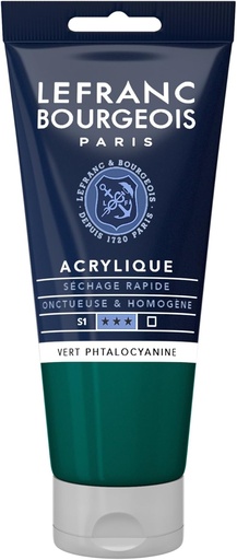 [300466] Tube Peinture Acrylique Fine LEFRANC BOURGEOIS 80ml Vert Phthalocyanine