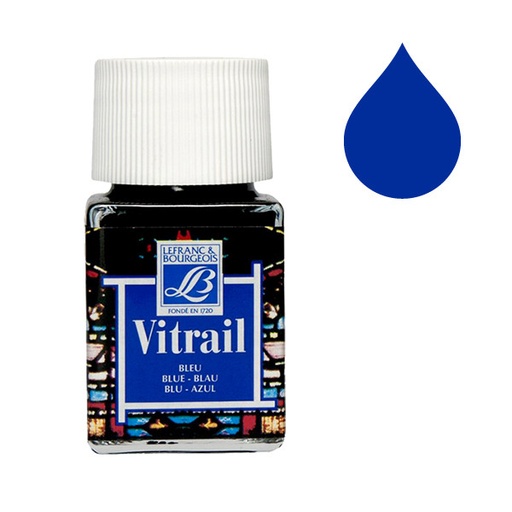 [210224] Flacon De Peinture LEFRANC BOURGEOIS Vitrail 50ml Bleu