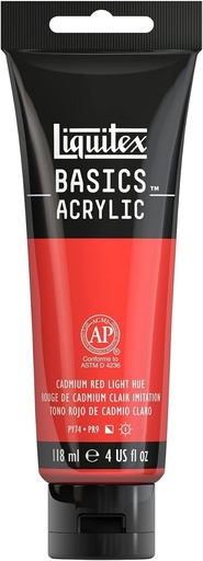 [8870034] Tube Peinture Acrylique LIQUITEX Basics 118ml Rouge De Cadmium Clair Imitation