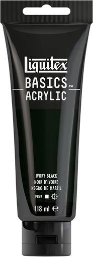 [8870038] Tube Peinture Acrylique LIQUITEX Basics 118ml Noir D'ivoire