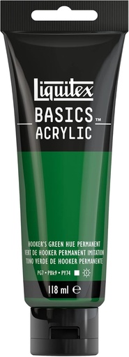 [8870044] Tube Peinture Acrylique LIQUITEX Basics 118ml Vert De Hooker Permanant Imitation