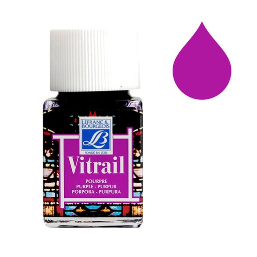 [210242] Flacon De Peinture LEFRANC BOURGEOIS Vitrail 50ml Pourpre