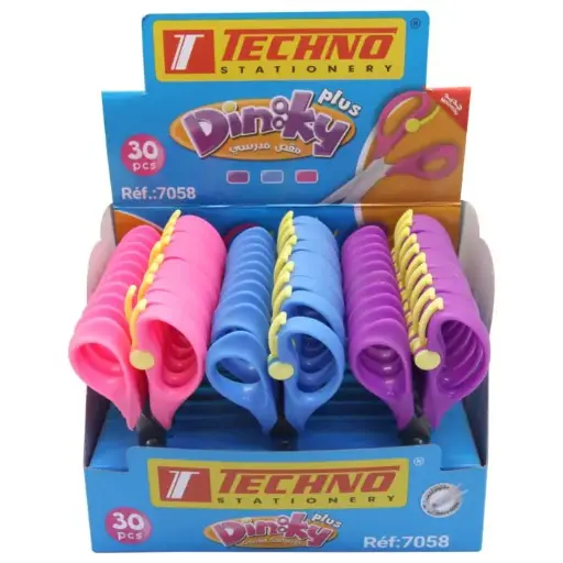 [7058] Ciseau Ecolier TECHNO Dinky Plus 7058 13cm Multi Couleurs