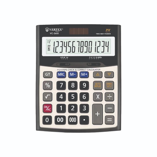 [V.C-2655] Calculatrice De Bureau VERTEX 14 Chiffres Noir