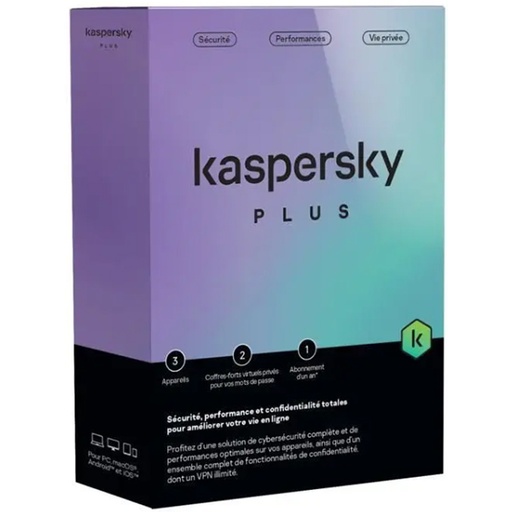 [K-PLUS/3-1] Antivirus KASPERSKY Plus 3 Poste 1ans