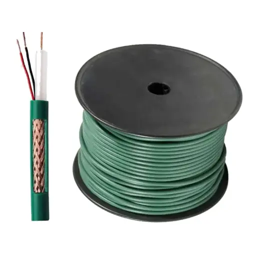 [KX7-300M] Cable Coaxial VNZANE 300m KX7+2C Siamese 7x0.2mmBC 3.66SPE 96x0.12mm 6.0mmPVC 2C Power(34x0.15mmCCAx2C) 10.0mm PVC