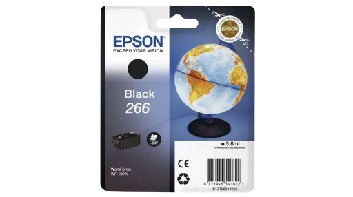 [C13T26614010] Cartouche D'encre EPSON 266 Noir Pour Imprimante WorkForce WF 100W 