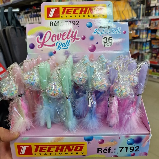 [7192] Stylo Gel TECHNO Fantaisie Lovely Ball 0.5mm Multi-couleurs