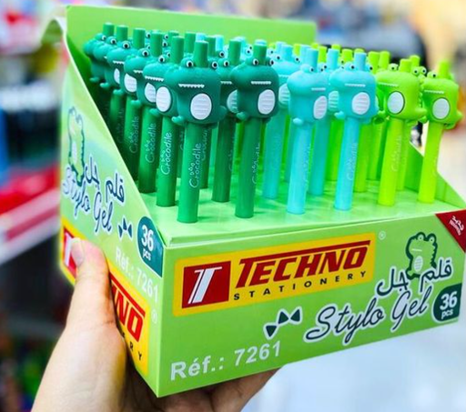 [7261] Stylo Gel TECHNO Fantaisie Dino 0.5mm Multi-couleurs