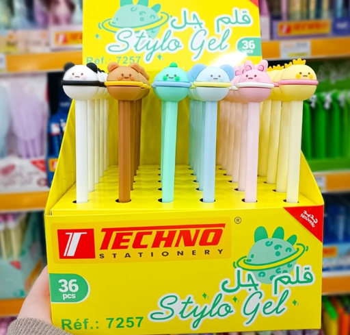[7257] Stylo Gel TECHNO Fantaisie Animaux 0.5mm Multi-couleurs