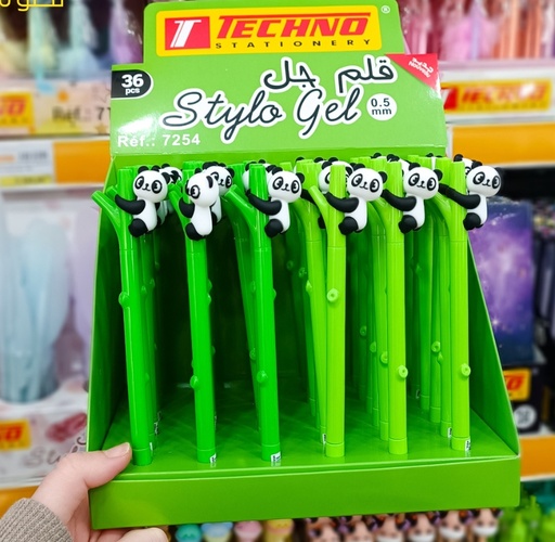 [7254] Stylo Gel TECHNO Fantaisie Panda 0.5mm Multi-couleurs