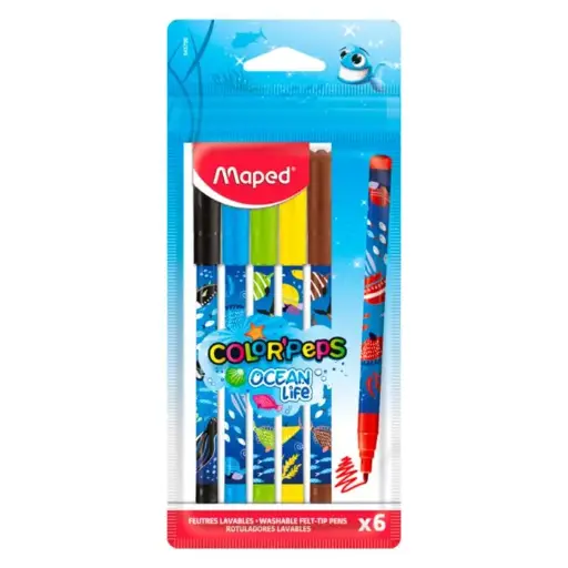 [845700] Feutre De Coloriage MAPED Color'Peps Ocean Pochette de 6 Couleurs