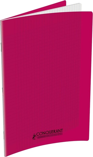 [400002775] Cahier CONQUERANT Pique 96 Pages Séyès 24x32cm 90g Couverture Rigide Transparente En Polypropylène Rose