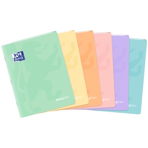 [400156942] Cahier OXFORD Easybook Pastel Agrafes 96 pages 90G Séyès 17x322 Assorti