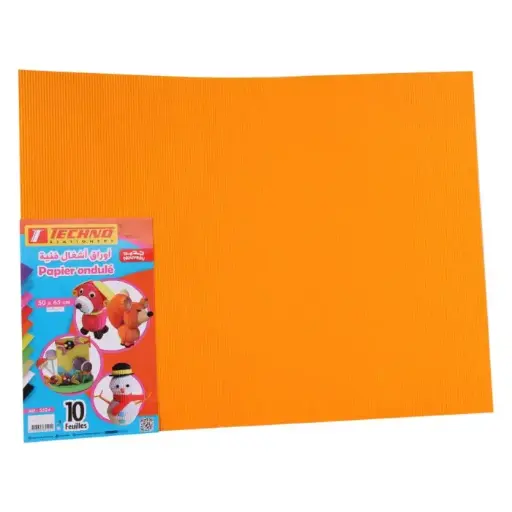 [TCHNO_5524] Feuilles Papier Ondule TECHNO 50x65cm Orange
