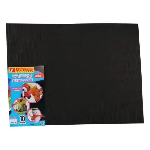 [TCHNO_5525] Feuilles Papier Ondule TECHNO 50x65cm Noir