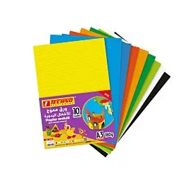 [5194] Paquet de 10 Feuilles Papier Ondule TECHNO A3 Assorti