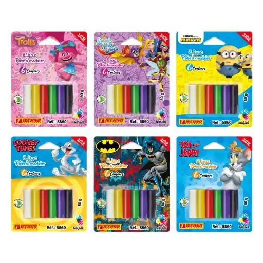 [TCHNO_5860] Pâte à Modeler TECHNO 06 Couleurs