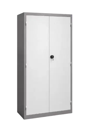 [EF18] Armoire Haute Métallique à Serrure 2 Portes 1.84x0.90x0.40m Gris Clair