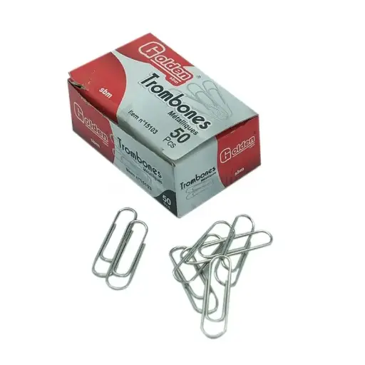 [15102] Boite De Trombones GOLDEN 28mm 50Pcs Multi Couleur