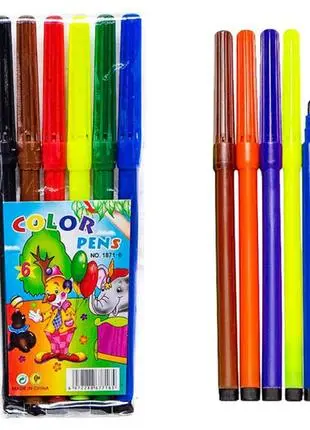 [1871-6] Feutre De Coloriage BESKO Pochette de 6 Couleurs 