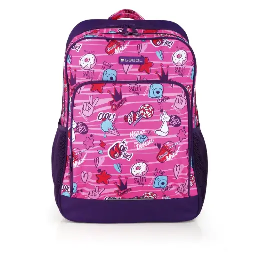 [234100021] Sac a Dos Scolaire GABOL Sticker GM 2 Compartiment Fuchsia