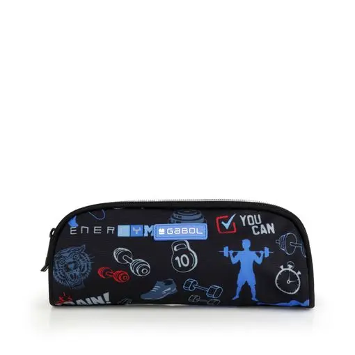 [234931001] Trousse Scolaire GABOL Training Gym Double Poche Rond Noir