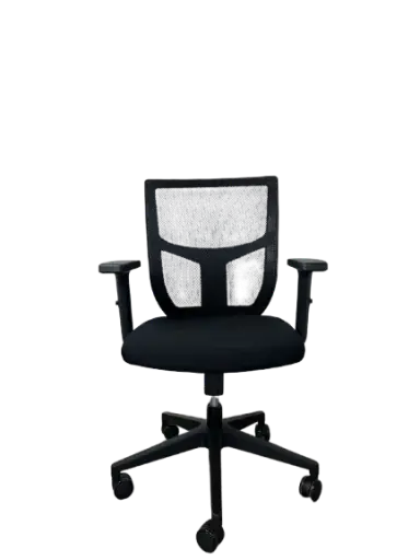 [G6-300-1] Chaise Opérateur MODUS en Tissus Filet Siège  Noir avec Accoudoir et Piétement Plastique 