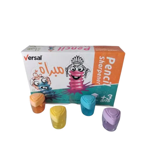 [VR-B-171] Taille Crayon Écolier VERSAL 1Trous avec Réservoir en Plastique Multi-Couleurs 