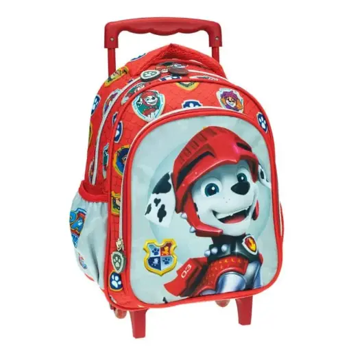 [334-43072] Sac à Dos Scolaire à Roulette GIM Paw Patrol avec 2 Compartiments Rouge
