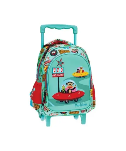 [346-84072] Sac à Dos Scolaire à Roulette GIM Paul Frank Vert