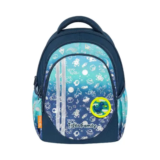 [IE32-G-01] Sac à Dos Scolaire TIGER pour Garçon  avec 3 Compartiments Bleu Turquoise