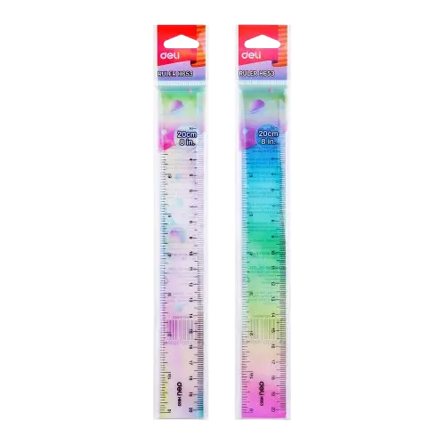 [H653] Regle Scolaire DELI EH653 20cm en Plastique 