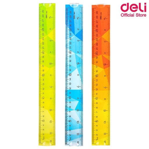 [H651] Règle Scolaire DELI Twist Me 30cm Flexible Multi-Couleurs