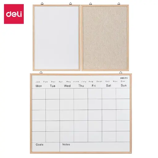 [50401] Tableau d'affichage DELI en Liège Blanc 492x730mm avec 3 Volets