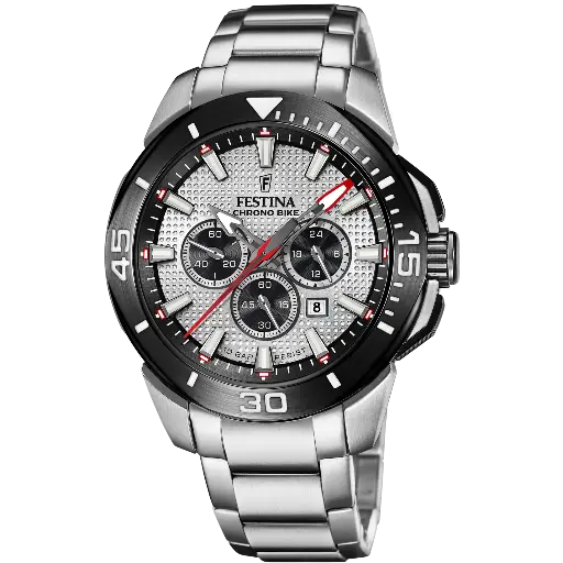 [F20641/1] Montre FESTINA Chrono Bike F20641/1 Noir pour Hommes Bracelet Acier Gris