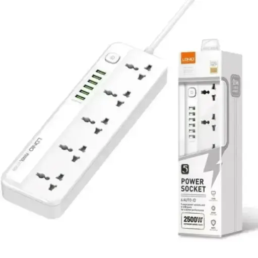 [SC5614] Multiprise LDNIO SC5614 5 Prises Universelles  6 Port USB Longueur 2M 2500W